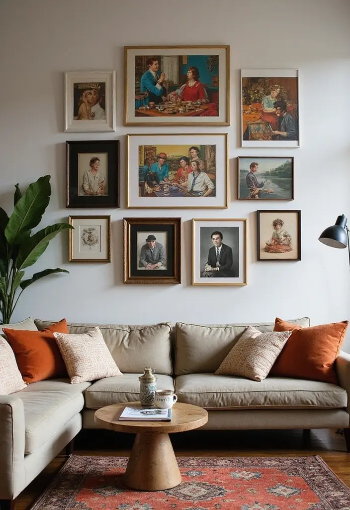25+ Accent Wall Ideas That Transform Any Space - 23. Hanging Art or Photos