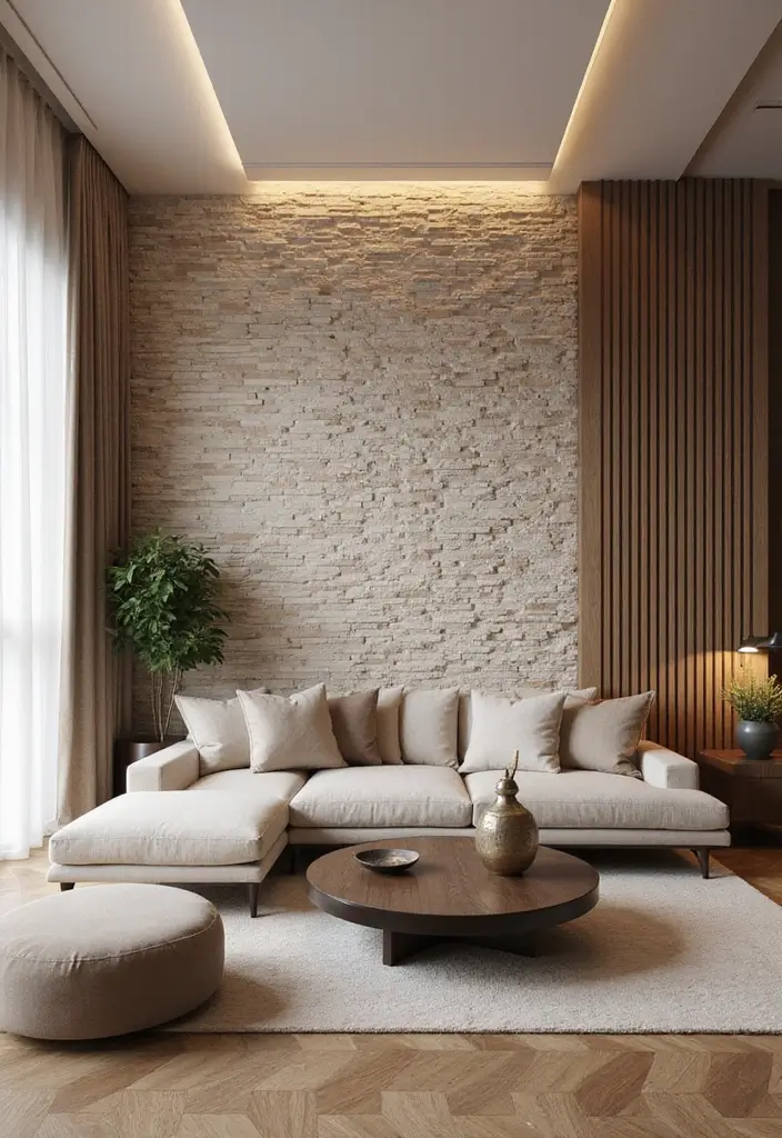 25+ Accent Wall Ideas That Transform Any Space - 7. Stone or Brick Veneer