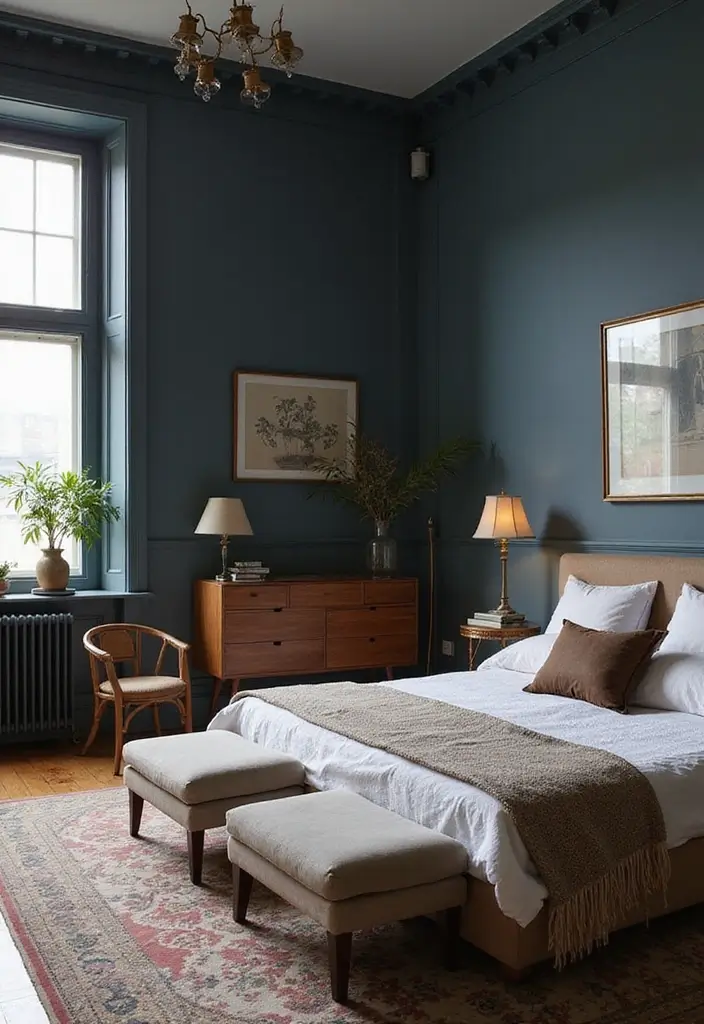 25+ Bedroom Wall Colors for a Cozy and Stylish Space - 11. Smoky Blue: A Touch of Mystery