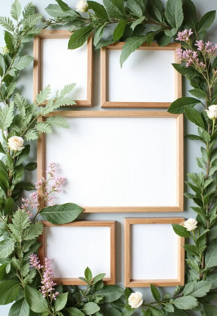 25+ Photo Wall Ideas That Make Memories Shine - 16. Nature-Inspired Photo Wall