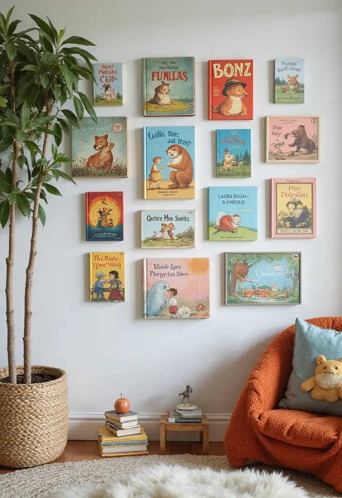 25+ Photo Wall Ideas That Make Memories Shine - 2. Themed Storybook Wall