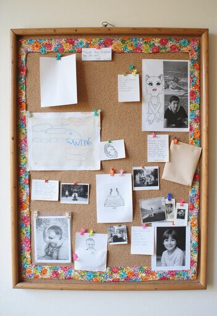 25+ Photo Wall Ideas That Make Memories Shine - 6. DIY Bulletin Board