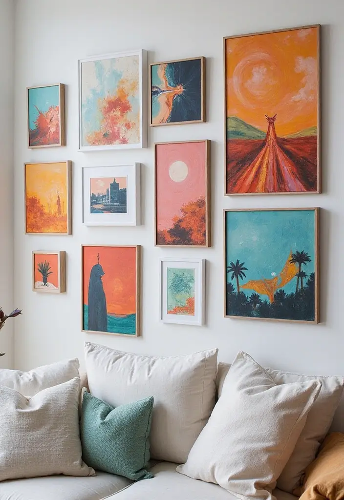 25+ Wall Design Ideas for Unique Interiors - 17. Canvas Art Displays