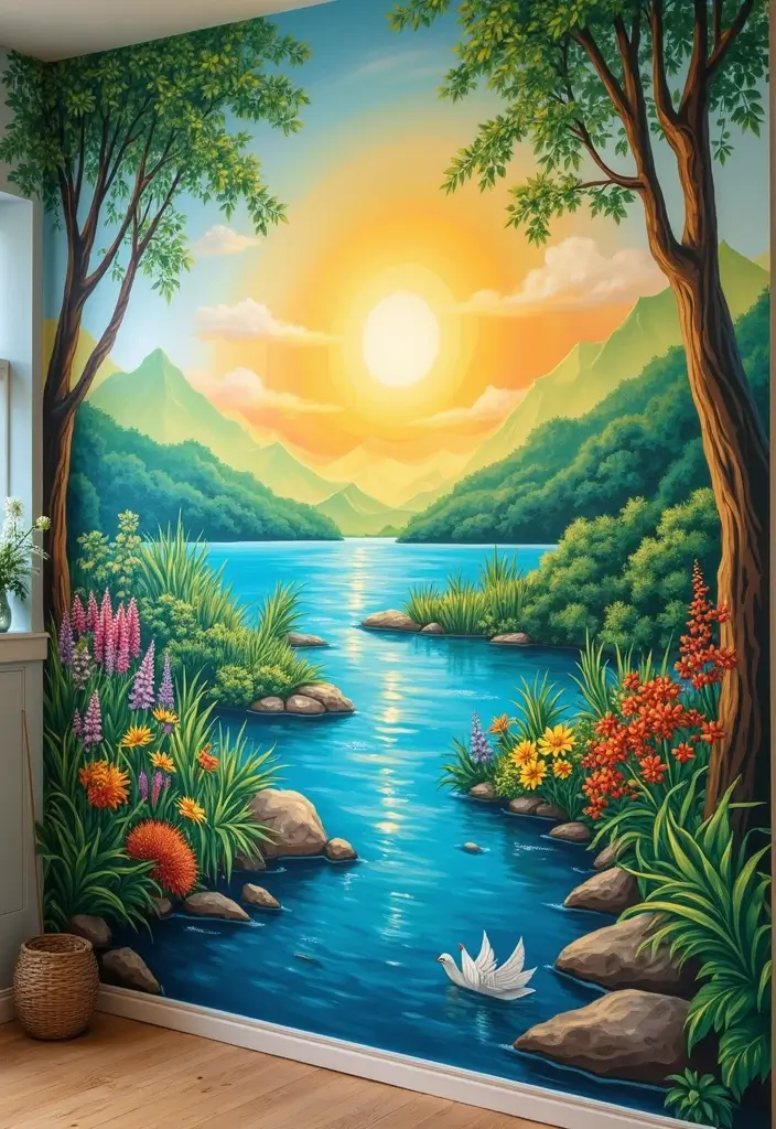 25+ Wall Design Ideas for Unique Interiors - 24. Eco-Friendly Murals