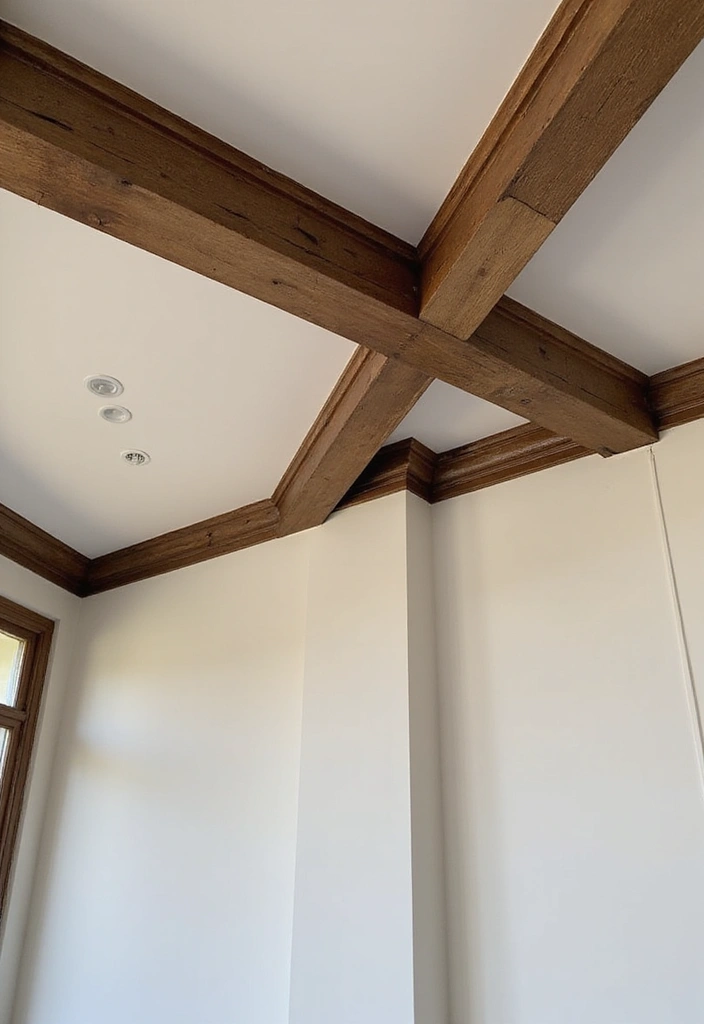 25+ Wall Moulding Ideas That Add Classic Charm - 17. Ceiling Beams with Moulding