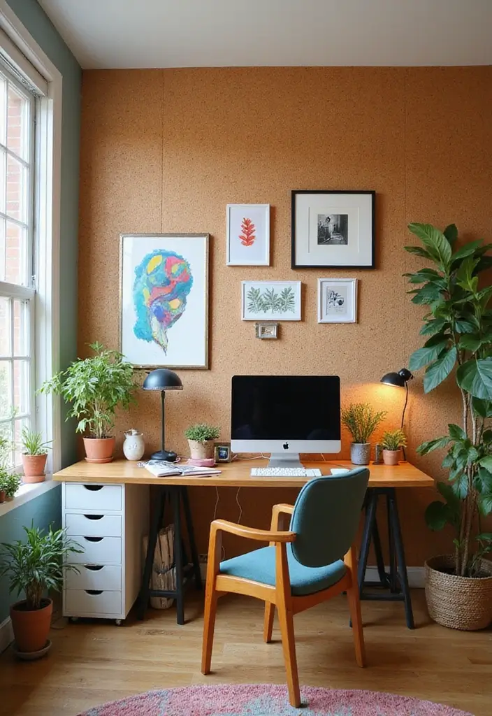 25+ Wall Panel Designs That Feel Fresh and Trendy - 3. Cork Creativity