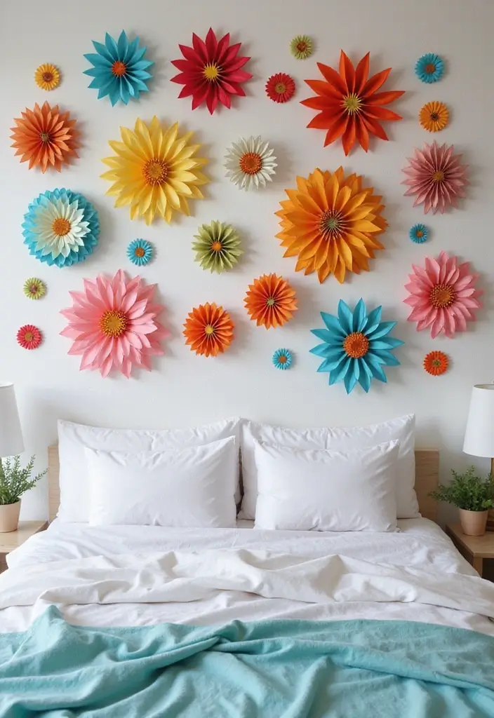 26+ Bedroom Wall Decor Ideas You’ll Love - 10. Handmade Paper Art