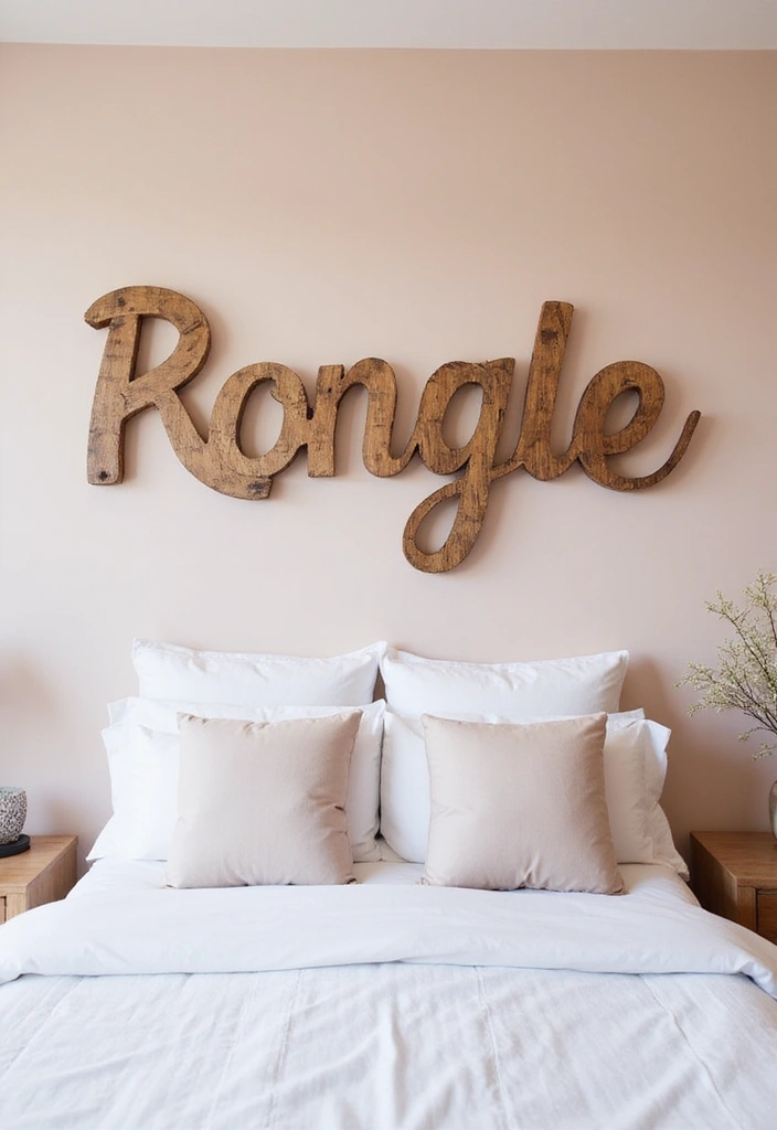 26+ Bedroom Wall Decor Ideas You’ll Love - 15. Wooden Letter Art