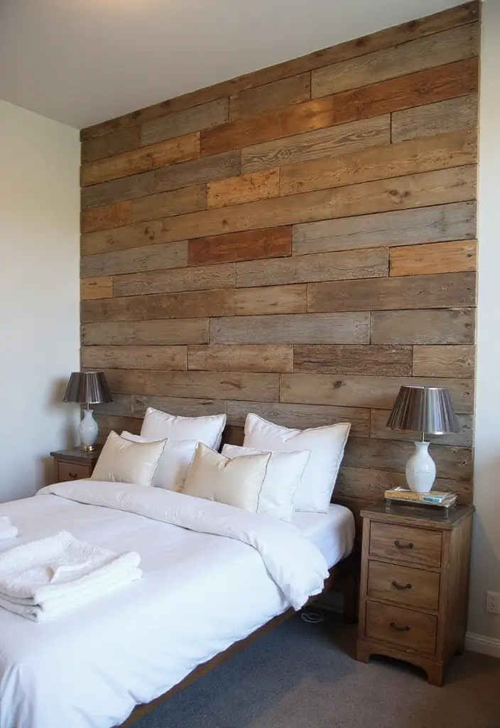 26+ Bedroom Wall Decor Ideas You’ll Love - 18. Reclaimed Barn Wood Panels