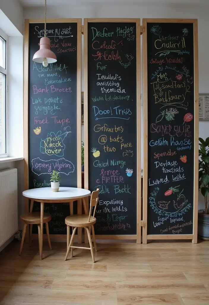 26+ Divider Wall Ideas That Define and Beautify Spaces - 10. Chalkboard Wall Divider