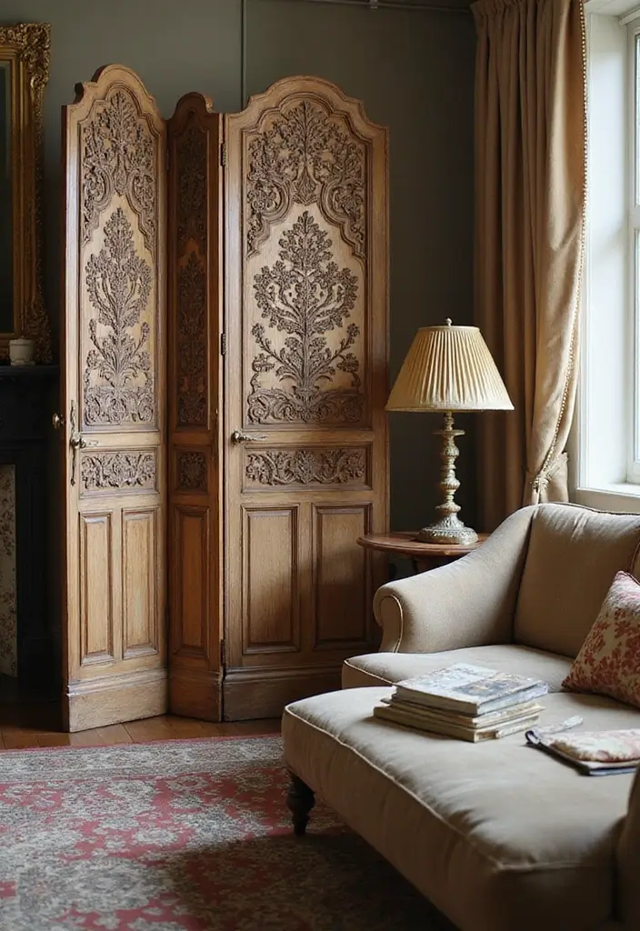 26+ Divider Wall Ideas That Define and Beautify Spaces - 12. Vintage Room Dividers