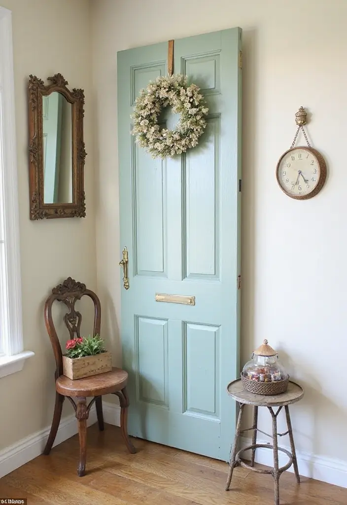 26+ Divider Wall Ideas That Define and Beautify Spaces - 16. Upcycled Door Divider