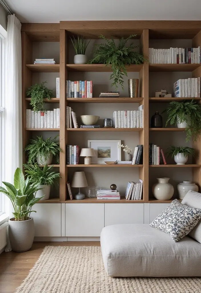 26+ Divider Wall Ideas That Define and Beautify Spaces - 3. Open Bookshelf Divider