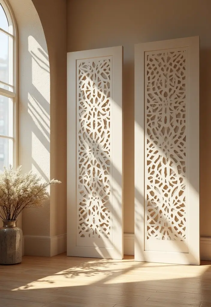 26+ Divider Wall Ideas That Define and Beautify Spaces - 9. Decorative Laser-Cut Panels