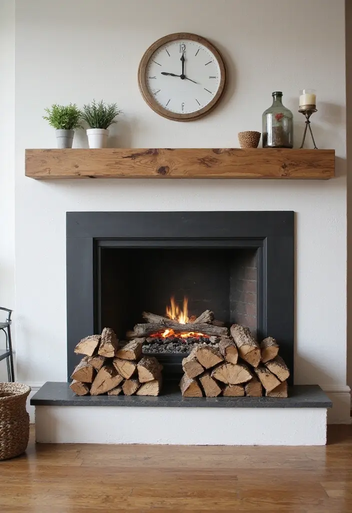 26+ Fireplace Wall Ideas That Feel Warm and Elegant - 21. Firewood Storage Solutions