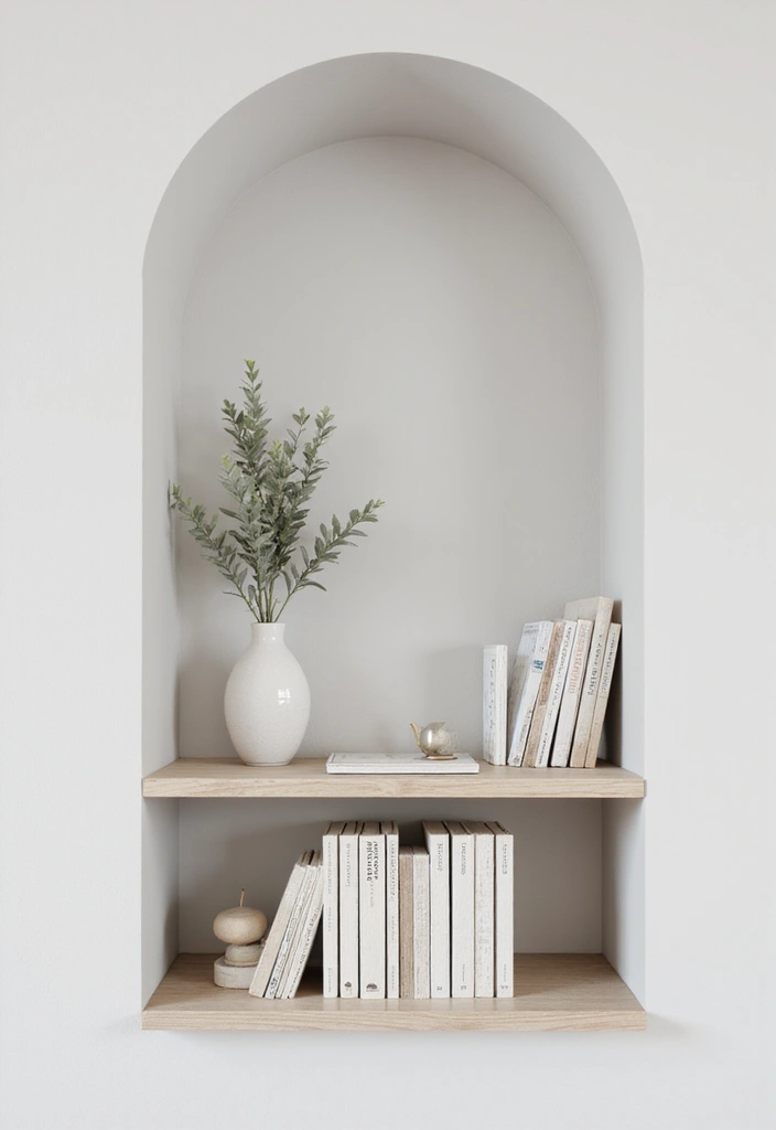 26+ Wall Niche Ideas for Smart Storage and Style - 12. Minimal Bookshelf