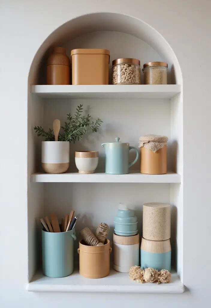 26+ Wall Niche Ideas for Smart Storage and Style - 15. Open Container Storage