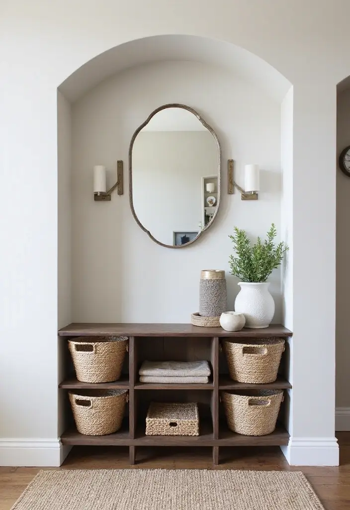 26+ Wall Niche Ideas for Smart Storage and Style - 17. Entryway Console