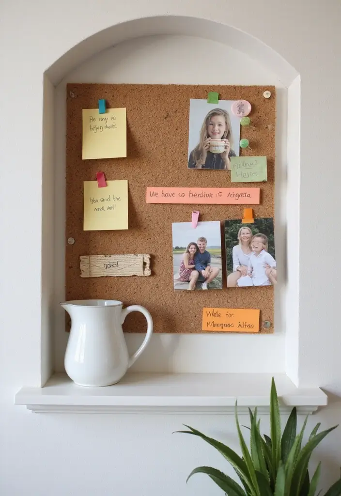 26+ Wall Niche Ideas for Smart Storage and Style - 9. Interactive Family Board