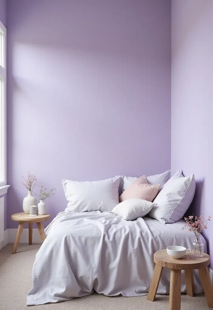 26+ Wall Paint Colors That Inspire Mood and Style - 7. Gentle Lavender: Soft Serenity