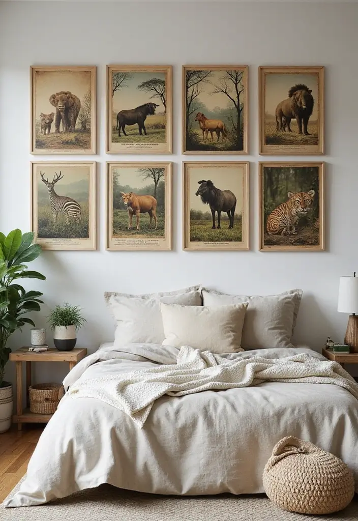 26+ Wall Posters Bedroom Inspirations for Trendy Vibes - 19. Vintage Wildlife Posters