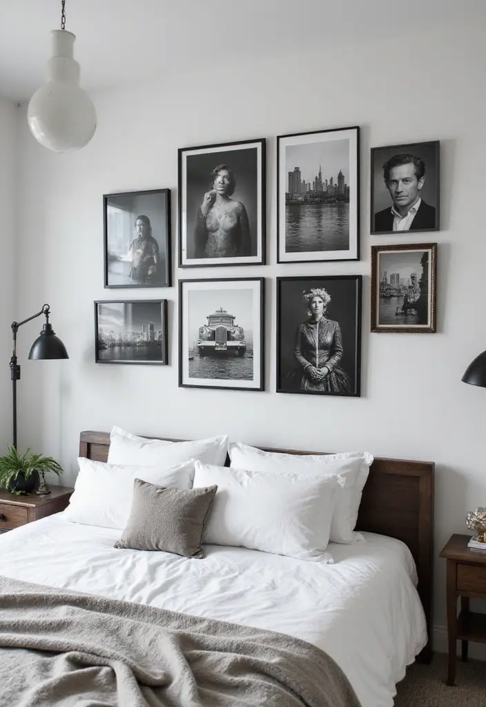 26+ Wall Posters Bedroom Inspirations for Trendy Vibes - 7. Artistic Black and White Photography