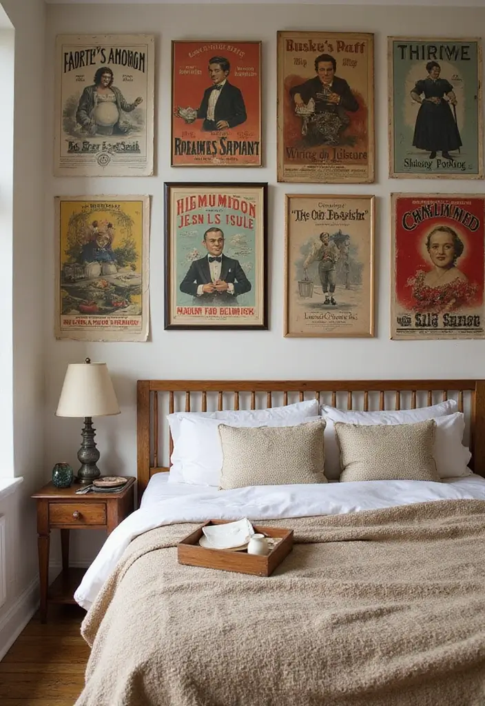 26+ Wall Posters Bedroom Inspirations for Trendy Vibes - 9. Vintage Advertisement Posters