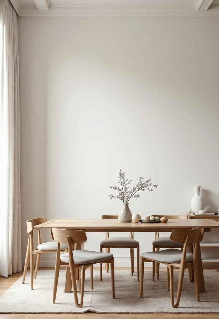27+ Dining Room Accent Wall Inspirations That Stand Out - 14. Minimalist Scandinavian Design