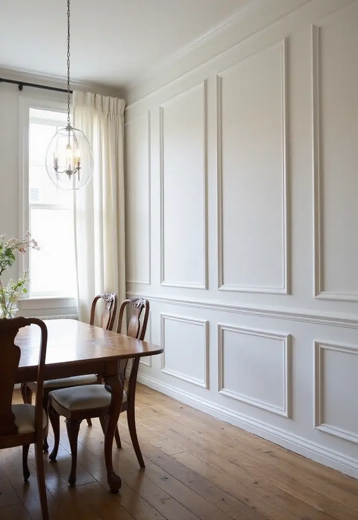 27+ Dining Room Accent Wall Inspirations That Stand Out - 19. Elegant Wainscoting
