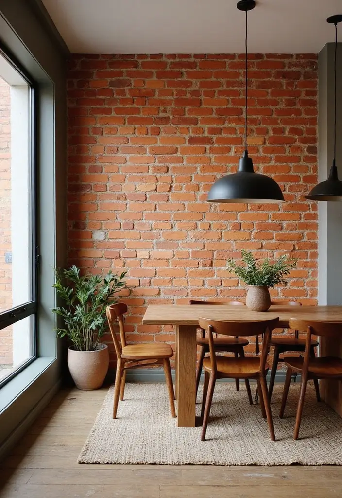 27+ Dining Room Accent Wall Inspirations That Stand Out - 23. Colorful Brick Walls