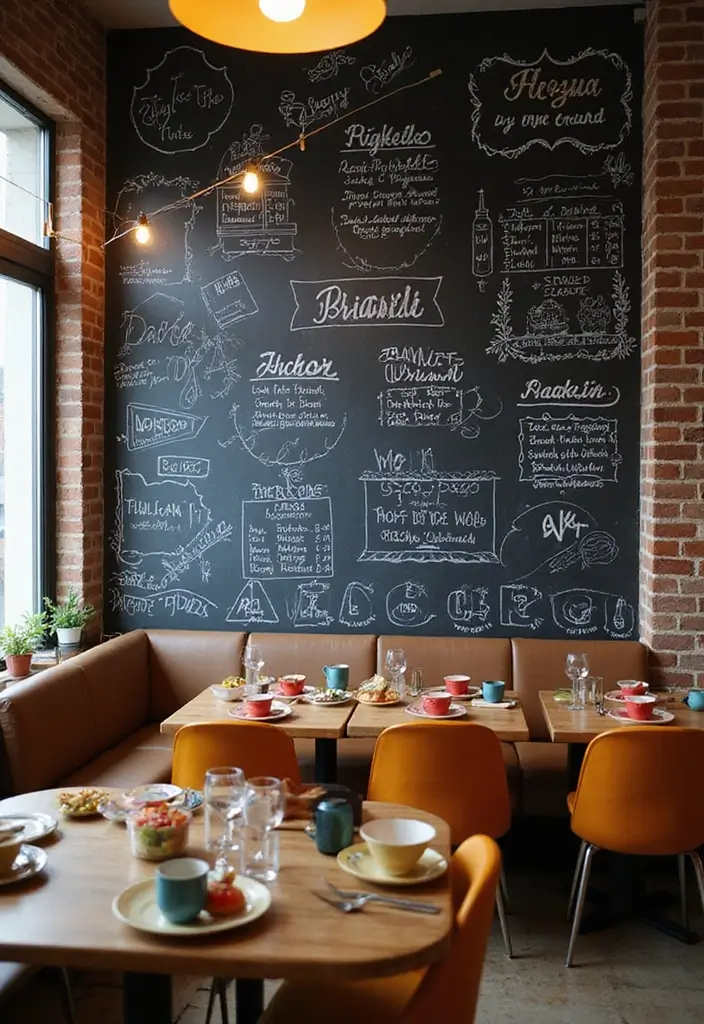 27+ Dining Room Accent Wall Inspirations That Stand Out - 4. Chic Chalkboard Paint