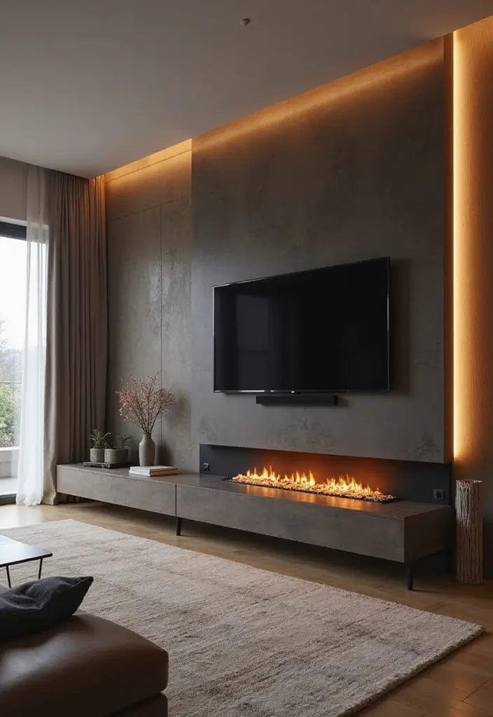 27+ Fireplace TV Wall Inspirations That Look Luxurious - 21. Smart Home Integration