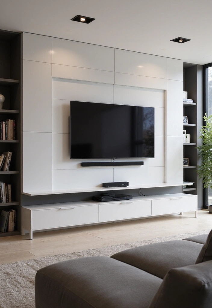 27+ Television Wall Ideas That Instantly Upgrade Your Living Room - 21. Integrated Technology Solutions