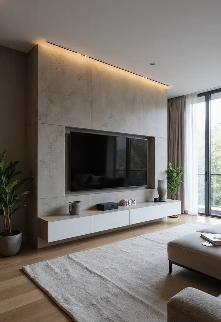 27+ Television Wall Ideas That Instantly Upgrade Your Living Room - 26. Monolithic Structures