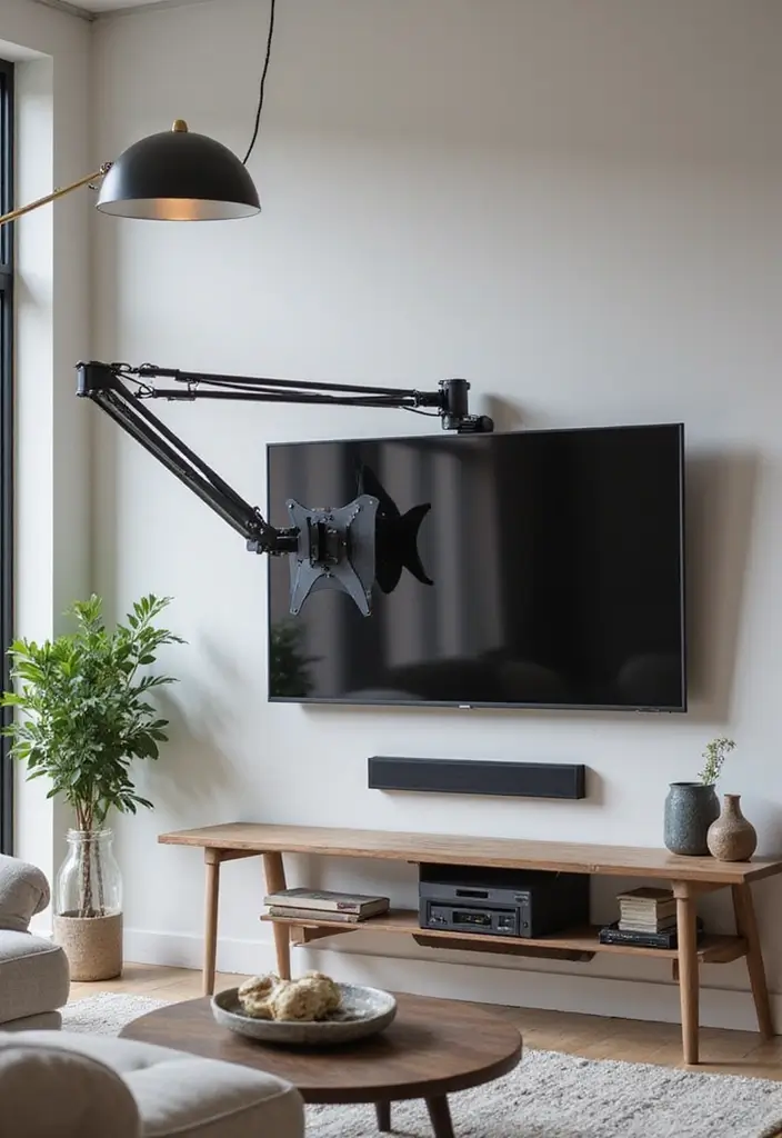 27+ Television Wall Ideas That Instantly Upgrade Your Living Room - 7. Creative TV Mounting Solutions