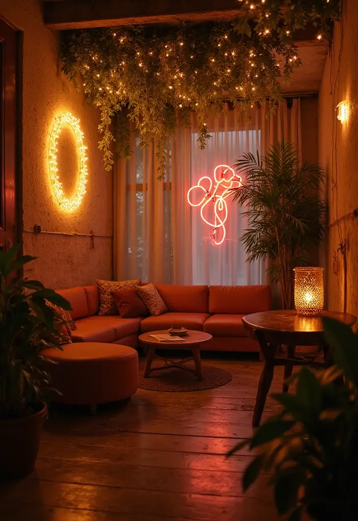 27+ Unique Wall Decor Ideas That Feel One-of-a-Kind - 11. Innovative Light Displays