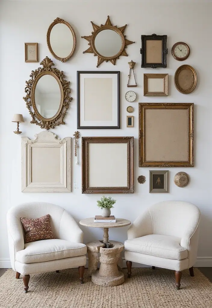 27+ Unique Wall Decor Ideas That Feel One-of-a-Kind - 2. Gallery Walls with a Twist
