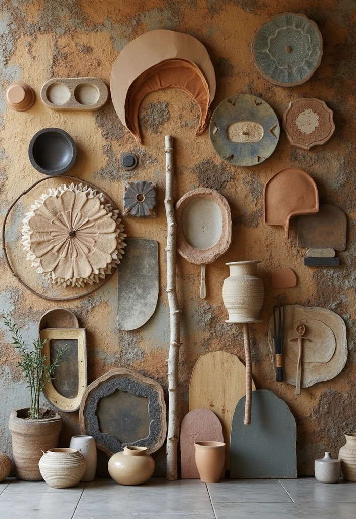 27+ Unique Wall Decor Ideas That Feel One-of-a-Kind - 21. Layered Wall Textures