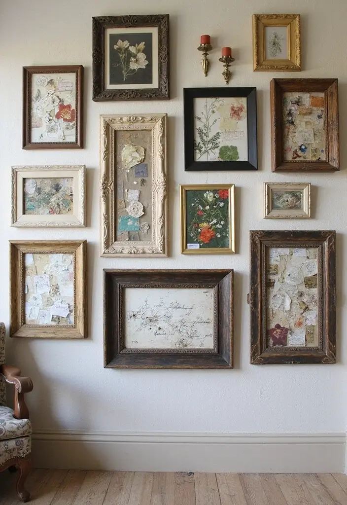 27+ Unique Wall Decor Ideas That Feel One-of-a-Kind - 8. Upcycled Frames Art