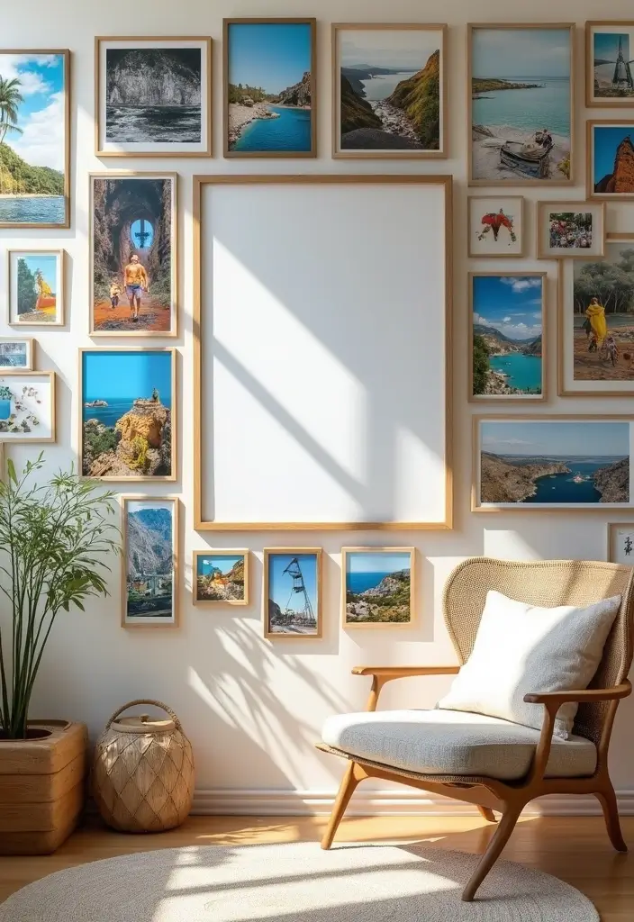 27+ Wall Design Ideas That Add Personality to Your Home - 2. Gallery Wall of Travel Memories