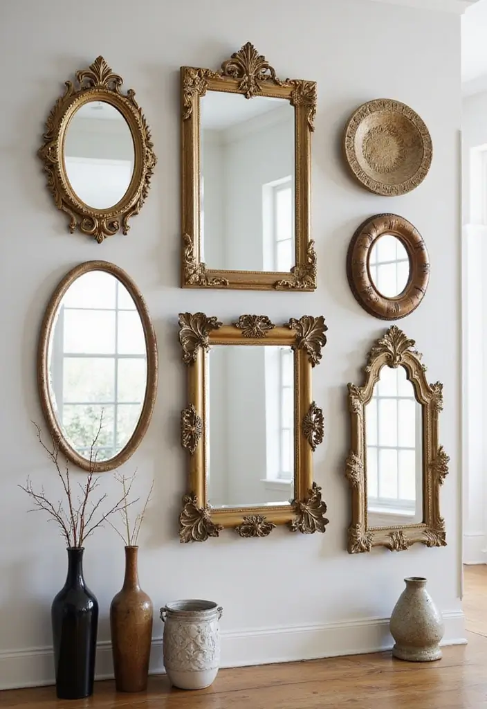 27+ Wall Design Ideas That Add Personality to Your Home - 23. Artistic Framed Mirrors