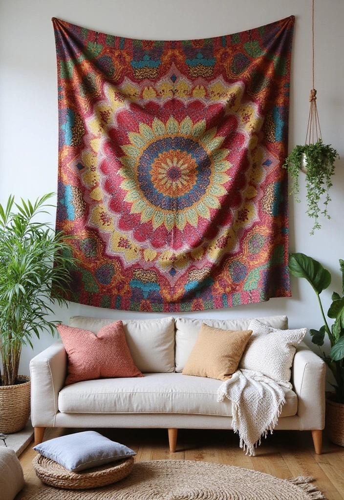 27+ Wall Design Ideas That Add Personality to Your Home - 5. Boho Tapestries