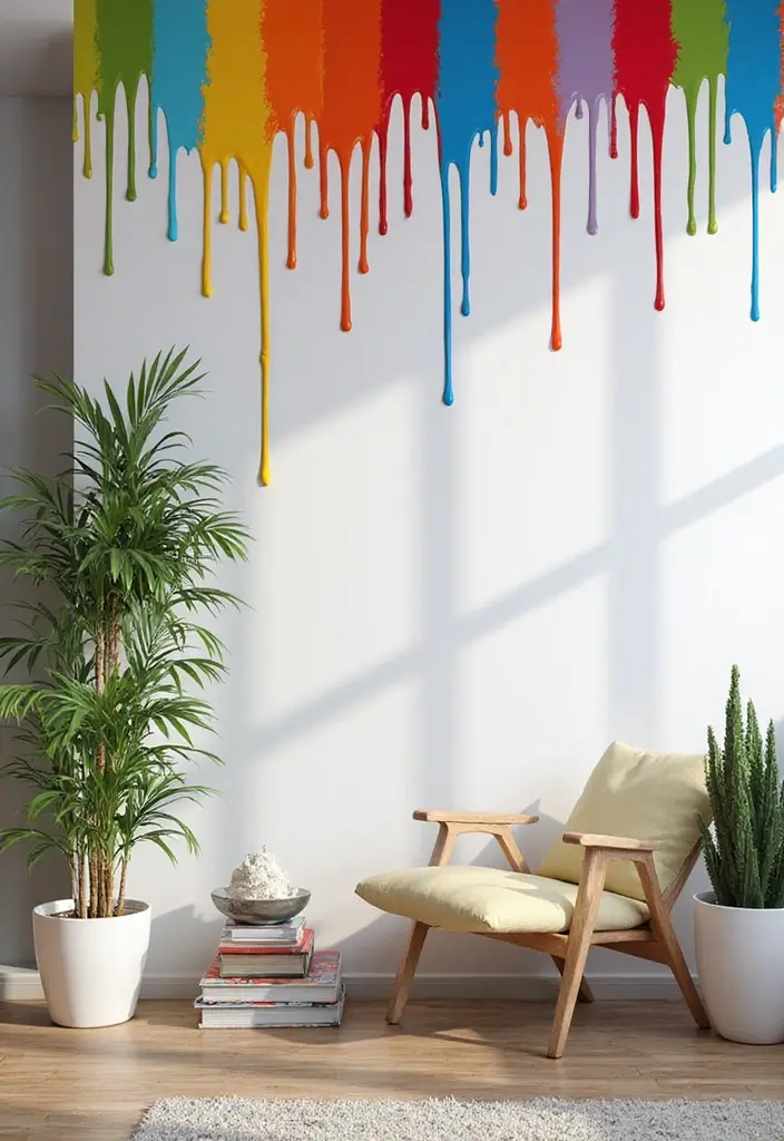 27+ Wall Design Ideas That Add Personality to Your Home - 7. Paint-Dripped Accent Walls