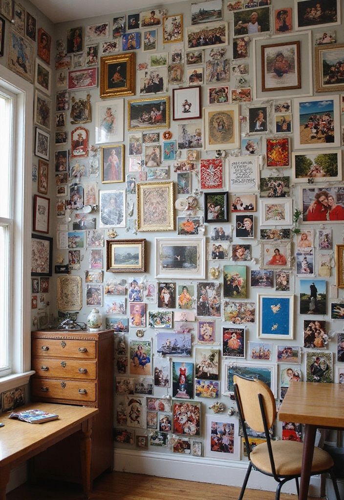27+ Wall Photo Frame Ideas for Creative Displays - 11. Collage Wall of Memories