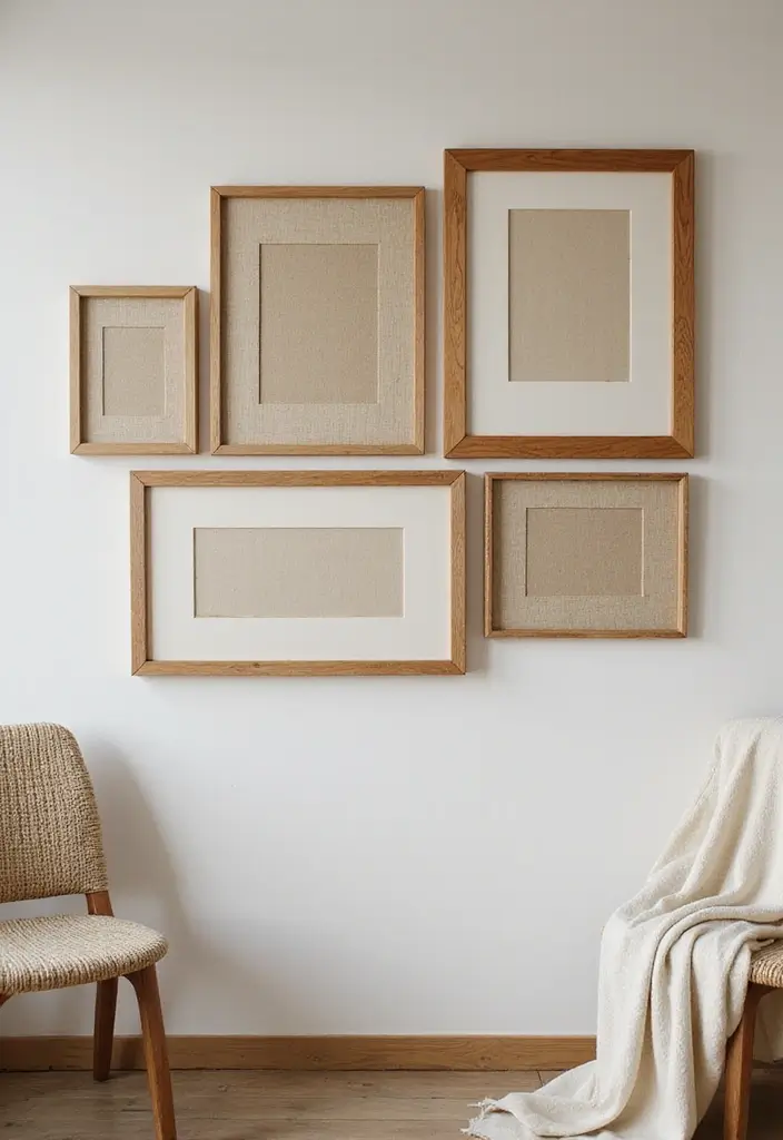27+ Wall Photo Frame Ideas for Creative Displays - 13. Layered Frames with Fabric