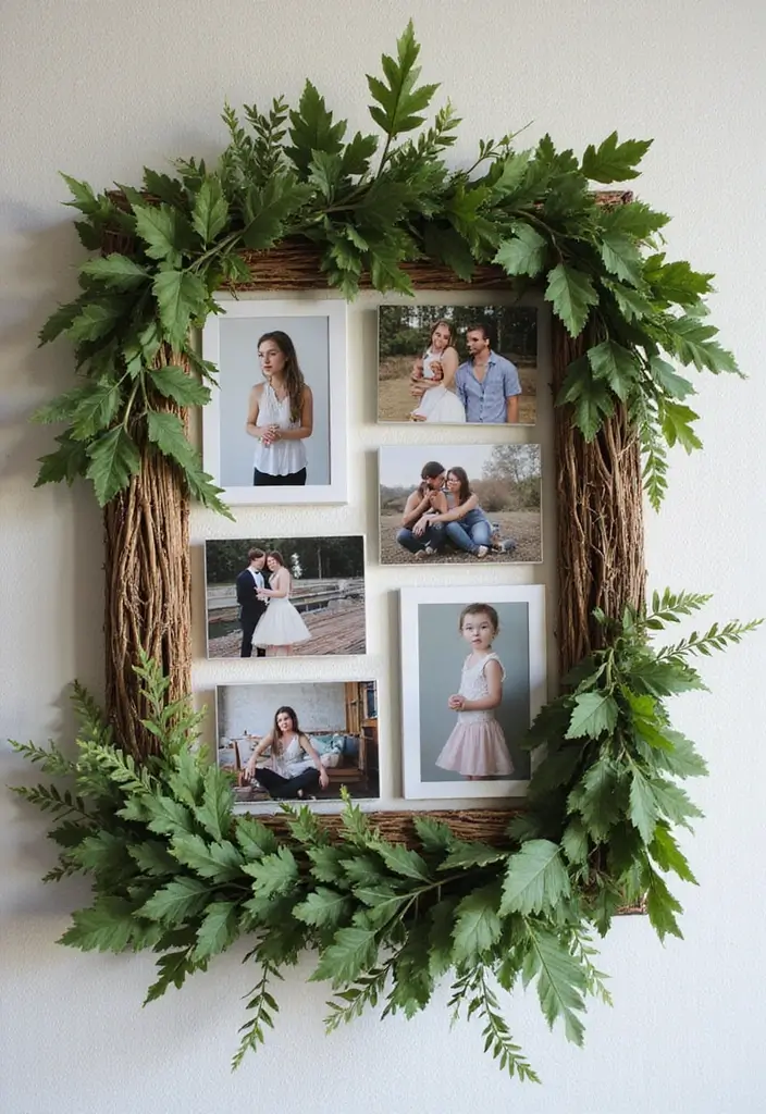 27+ Wall Photo Frame Ideas for Creative Displays - 25. Picture Frame Wreath