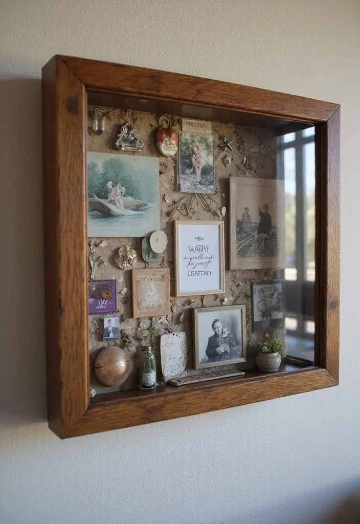 27+ Wall Photo Frame Ideas for Creative Displays - 5. Shadow Boxes for Depth