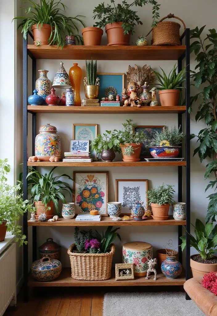 27+ Wall Shelf Ideas That Balance Beauty and Function - 10. Artistic Display Shelves