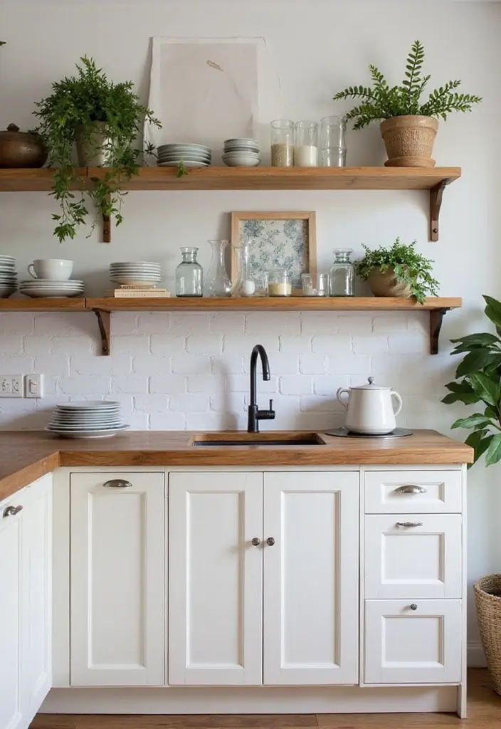 27+ Wall Shelf Ideas That Balance Beauty and Function - 18. Open Shelving in the Kitchen