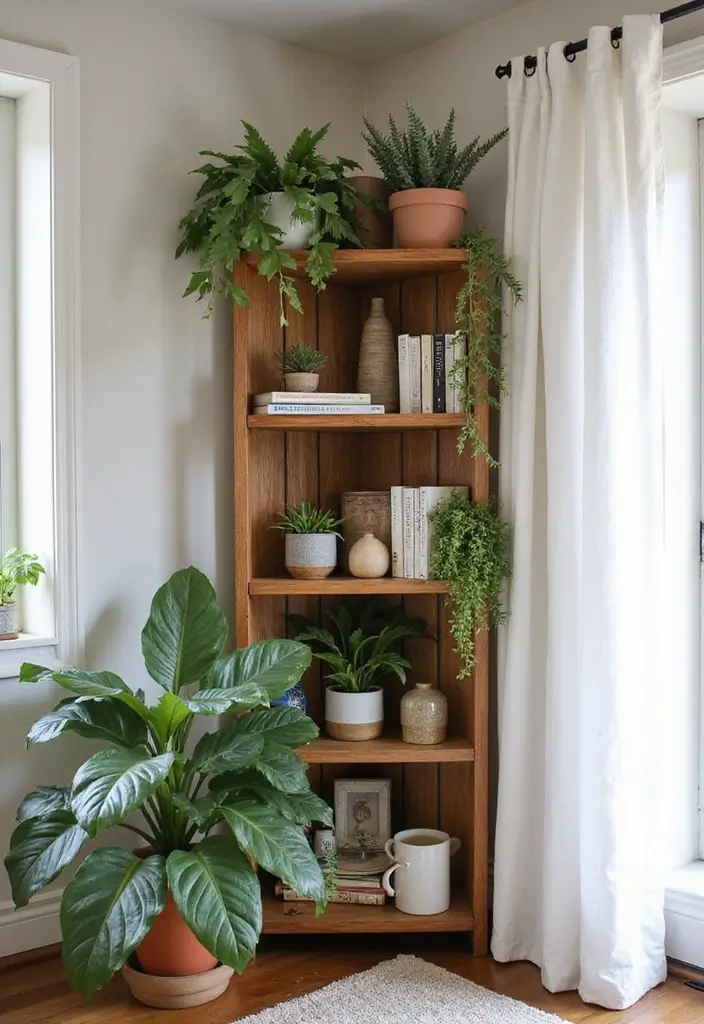 27+ Wall Shelf Ideas That Balance Beauty and Function - 2. Corner Shelf Magic